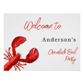 Kreeft rivierkreeft kook feest rood wit welkom perfect poster (Voorkant)