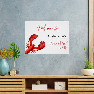 Kreeft rivierkreeft kook feest rood wit welkom perfect poster