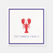 Kreeft Rood Wit Blauw NAAM Preppy Fun Servet (Voorkant)