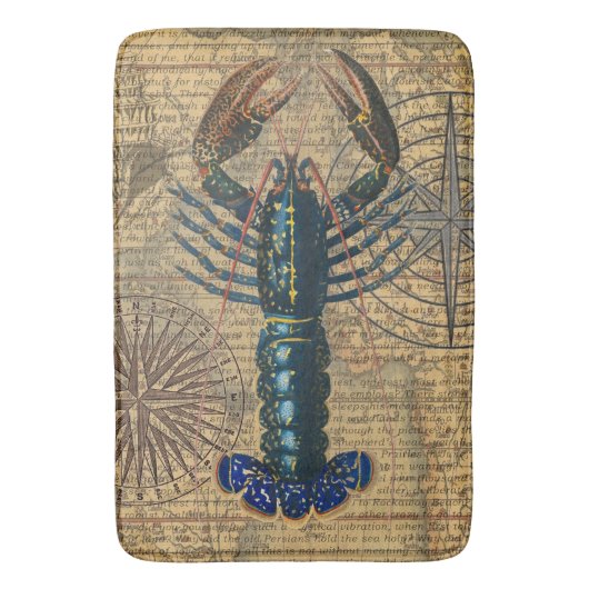 Kreeft Schelpdieren Zeevruchten Maine Classic Ocea Badmat (Voorkant Verticaal)