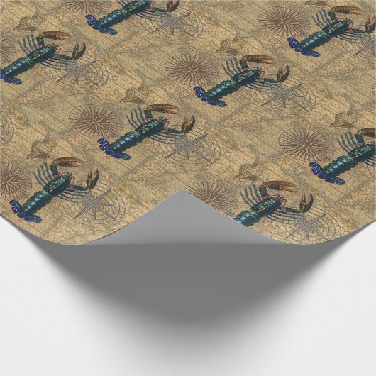 Kreeft Schelpdieren Zeevruchten Maine Classic Ocea Cadeaupapier (Hoek)