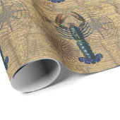 Kreeft Schelpdieren Zeevruchten Maine Classic Ocea Cadeaupapier (Rol Hoek)