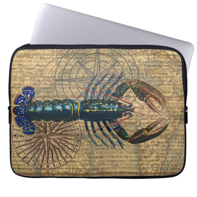 Kreeft Schelpdieren Zeevruchten Maine Classic Ocea Laptop Sleeve (Voorkant)