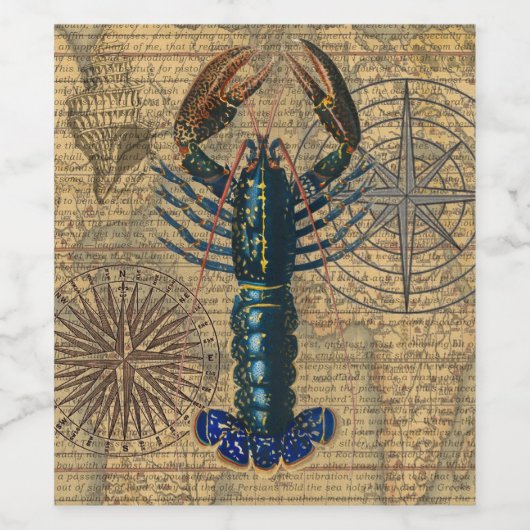 Kreeft Schelpdieren Zeevruchten Maine Classic Ocea Wijn Etiket (Enkel label)