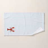 Kreeft schilderij nautisch blauw streep kust bad handdoek (Handdoek)