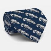 kreeft stropdas – Navy &grey (Opgerold)