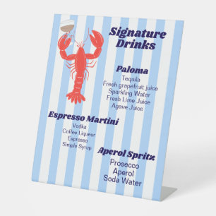 Kreeft Thema Cocktail Pedestal Sign Reclamebord Met Voetstuk
