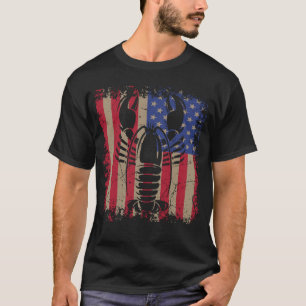Kreeft Zeevruchten Koken Chef USA Amerikaanse vlag T-shirt