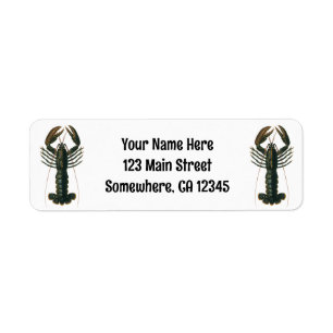  kreeft, zeezoogdier etiket