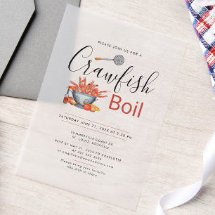 Kreeften Koken Familie Picknick Zeevruchten Feestj Vellum Uitnodigingen