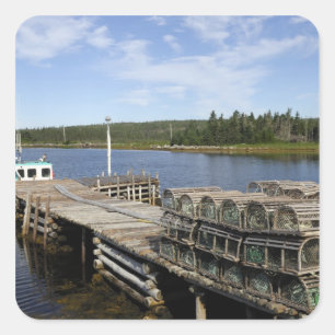 Kreeftenboot, Mushaboom, Nova Scotia, Canada Vierkante Sticker