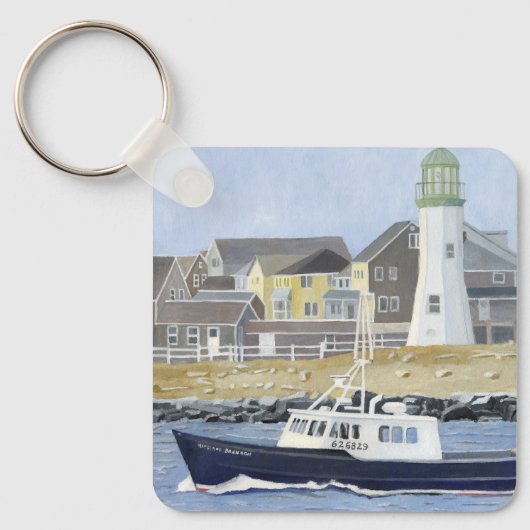 Kreeftenboot Scituate Harbor Sleutelhanger (Voorkant)