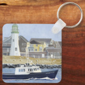 Kreeftenboot Scituate Harbor Sleutelhanger (Achterkant)