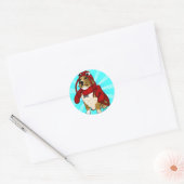 kreefthond ronde sticker (Envelop)