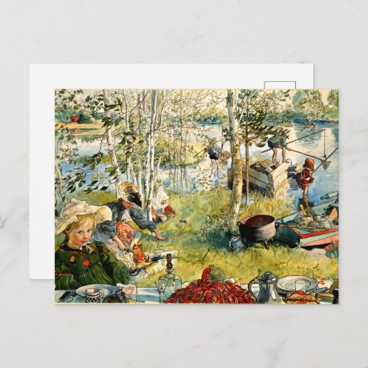 Kreeftvissen, kunstwerk van Carl Larsson Briefkaart (Voorkant / Achterkant)