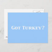 Kreeg kalkoen geschenken briefkaart (Voorkant / Achterkant)