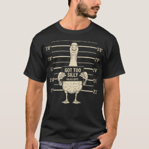 Kreeg Te Domme Gans Mugshot Grappige Meme Dier T-shirt