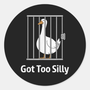 Kreeg te Gekke Funny Goose Pun Humor Shirt voor An Ronde Sticker