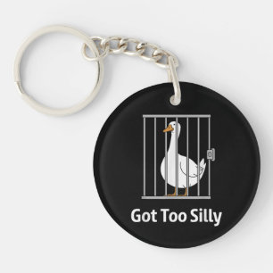 Kreeg Te Grappige Gans Puntorium Humor voor Dieren Sleutelhanger