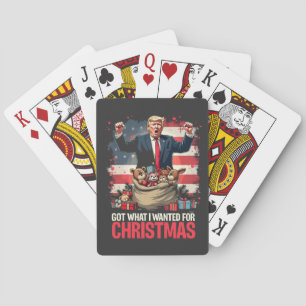 Kreeg wat ik wilde voor Kerstmis Trump Kerstman Pokerkaarten