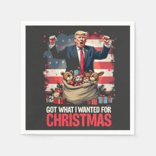 Kreeg wat ik wilde voor Kerstmis Trump Kerstman Servet
