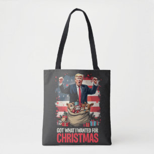 Kreeg wat ik wilde voor Kerstmis Trump Sinterklaas Draagtas
