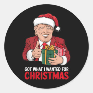 Kreeg wat ik wilde voor Kerstmis Trump Xmas Grappi Ronde Sticker