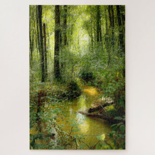 Kreek in het bos legpuzzel