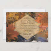Kreekside bossen esple leaf herfstbruiloft kaart (Voorkant)