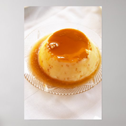 Kreemkaramelachtige pudding met karamel poster (Voorkant)