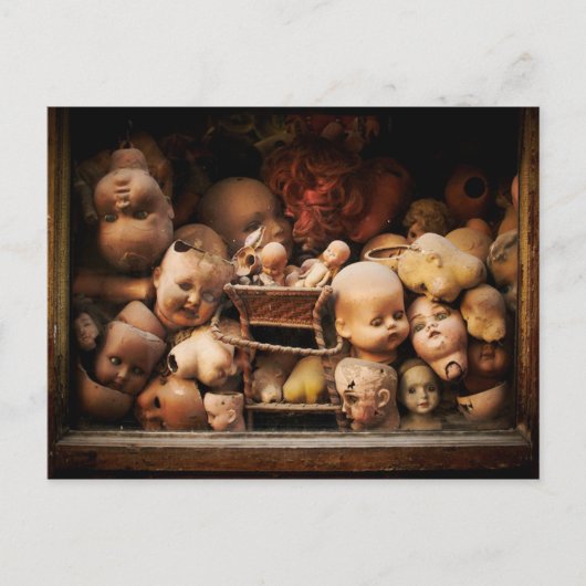Kreepachtige, onthoofde Doll-hoofden Briefkaart (Voorkant)