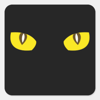 Kreepgele kattenogen doodsteek Halloween gunst Vierkante Sticker