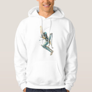 Krekeltje aquarel insect kunst ontmoet sport hoodie
