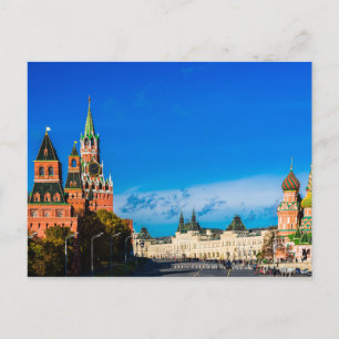 Kremlin in Moskou en Roodvierkant Briefkaart