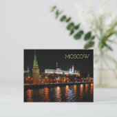 Kremlin Lights Reflecterend voor de rivier de Mosk Briefkaart (Staand voorkant)