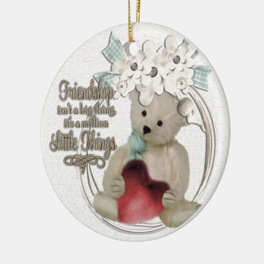 Kremvriendschap beer keramisch ornament (Links)