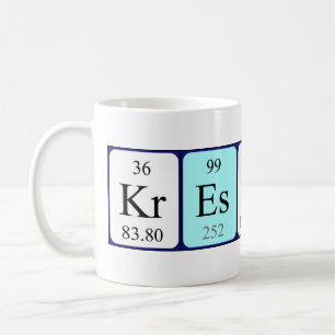 Kreshnik tasse de nom de table périodique