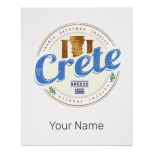Kreta eiland Griekenland Retro  vakantie Souvenir Perfect Poster
