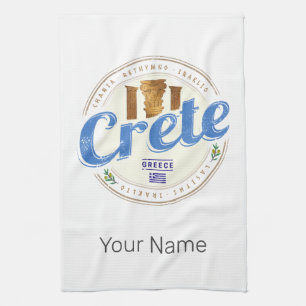 Kreta eiland Griekenland Retro vakantie Souvenir Theedoek