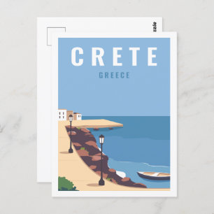 Kreta Griekenland Beroemde Reisplaats Illustratie Briefkaart