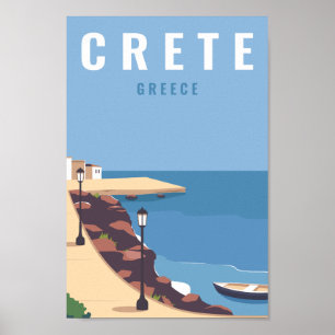 Kreta Griekenland Beroemde Reisplaats Illustratie Poster