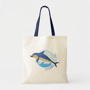 Kreta, Griekenland, Minoan Dolphin & Waves Tote Bag