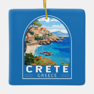 Kreta Griekenland Reizen Kunst Vintage Keramisch Ornament