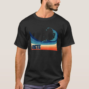 Kreta Griekenland Retro Surf Zeilen & Vissen Vakan T-shirt