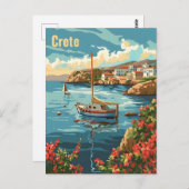 Kreta Griekenland Vintage Briefkaart (Voorkant / Achterkant)