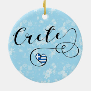 Kreta Heart Flag, Griekenland, Kreta Keramisch Ornament