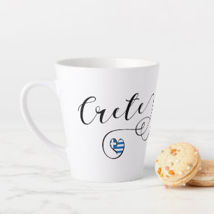 Kreta Heart Flag, Griekenland, Kreta Latte Mok