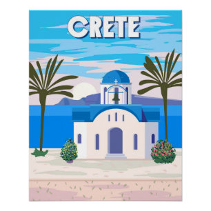 Kreta Poster Reizen, Grieks witte kerk Perfect Poster