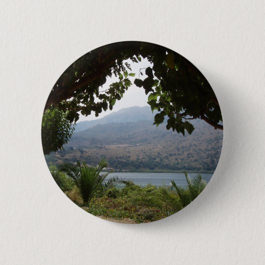 Kreta Uitzicht Pin Ronde Button 5,7 Cm (Voorkant)