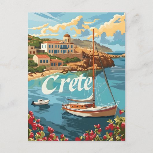 Kreta Vintage Briefkaart (Voorkant)